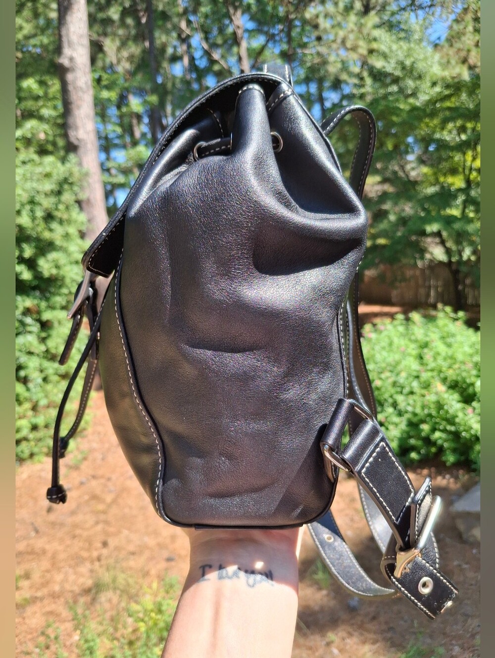Vintage 2004 Coach Black Leather Legacy Backpack Daypack #9569 - Picture 3 of 15